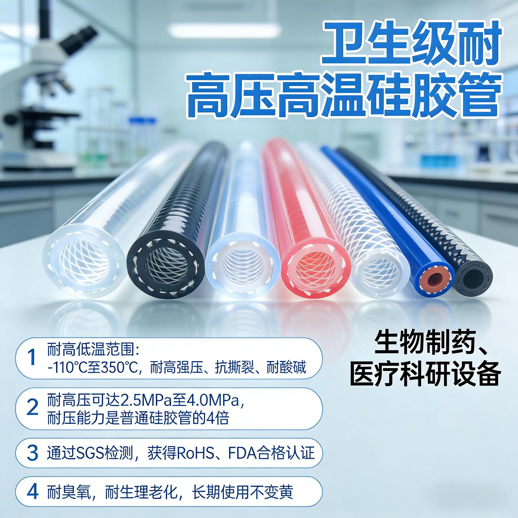 衛(wèi)生級(jí)耐高壓高溫硅膠管